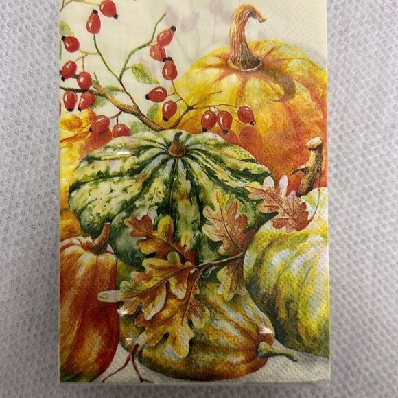 Celebrate THE HOME 32 Guest Paper Towel Napkins Fall Harvest Pumpkin Print - Picture 7 of 7